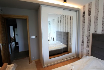 Wardrobe with a mirror